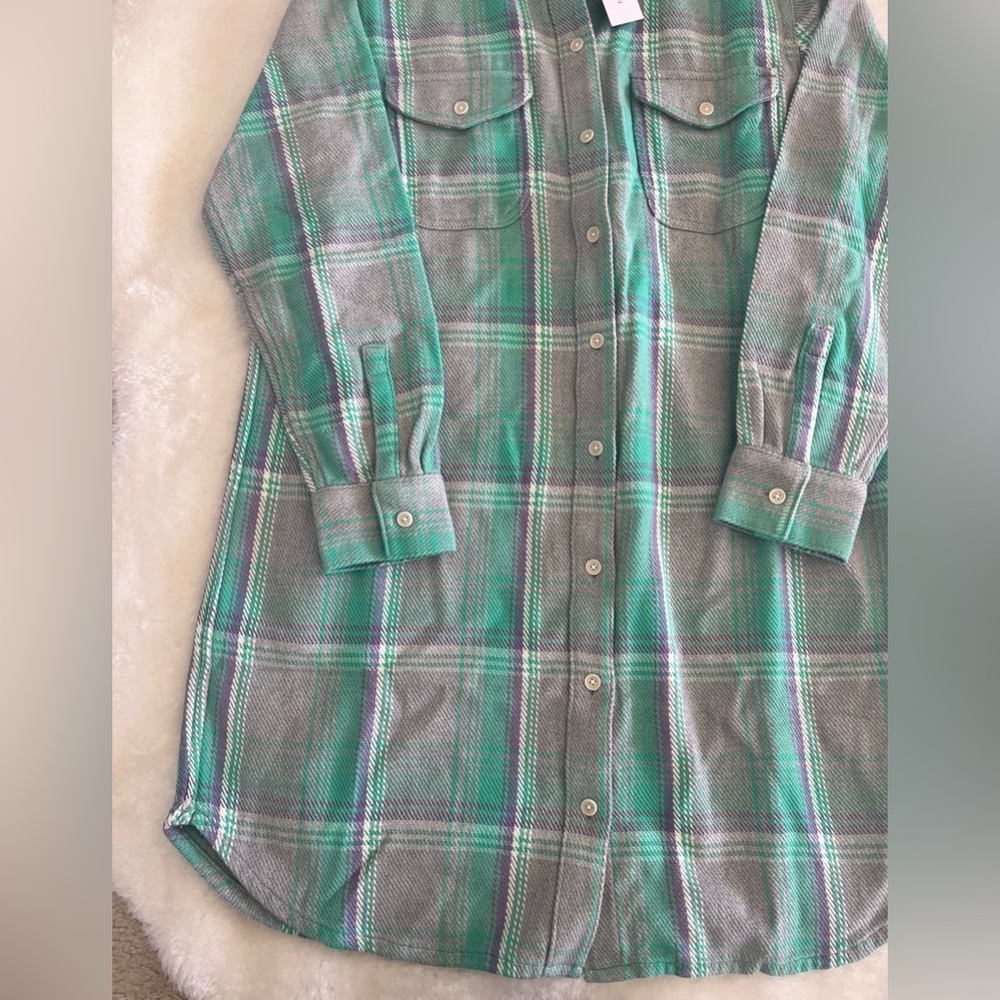 Outerknown Blanket Cotton Flannel Shirt Dress - Picture 5 of 8